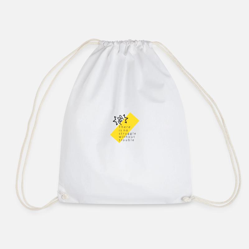no struggle - Drawstring Bag - white
