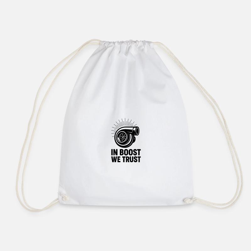 In Boost We Trust Turbo - Drawstring Bag - white