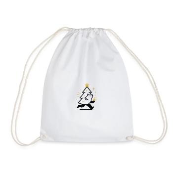 Loup de Noël et arbre étoilé - Sac de sport léger - blanc - Devant