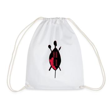Zulu Shield - Drawstring Bag - white - Front