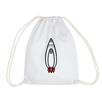 Vecteur de vol spatial spatial de fusée spatiale - Sac de sport léger - blanc - Devant