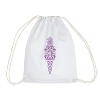 Spirituality Meditation Sacred Geometry Lotus - Drawstring Bag - white - Front