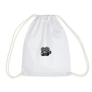 Vintage Movie Projector Illustration - Drawstring Bag - white - Front