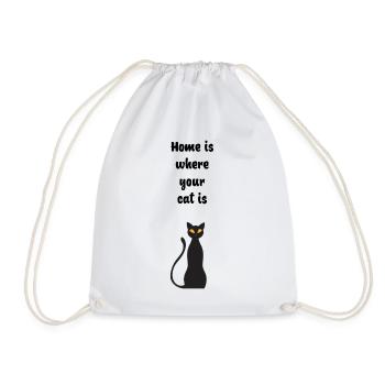 Home is where your cat is - Turnbeutel - Weiß - Vorne