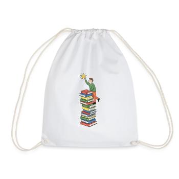 Star at the top of the books - Drawstring Bag - white - Front