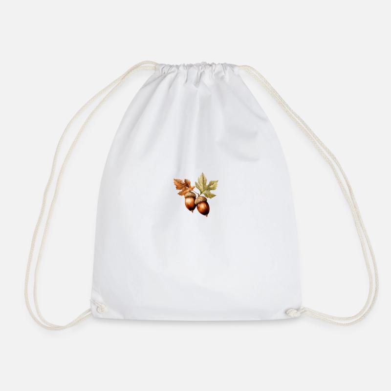 Acorns - Drawstring Bag - white