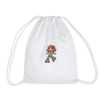 Fille qui fait du roller - Sac de sport léger - blanc - Devant