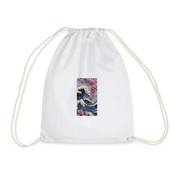 Relief de la fleur de cerisier des vagues - Sac de sport léger - blanc - Devant