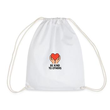 Hands Holding Heart of Kindness - Drawstring Bag - white - Front