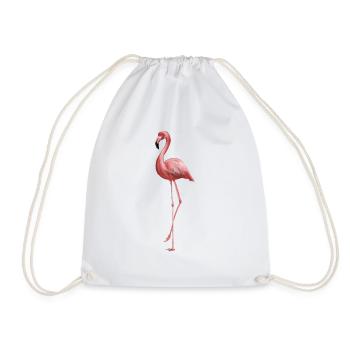 Anmutiger rosa Flamingo - Turnbeutel - Weiß - Vorne