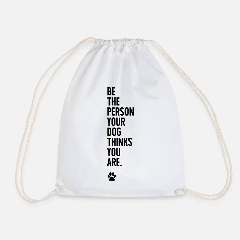 Dog person - Drawstring Bag - white