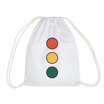 Color Wheel Stack: Red Yellow Green - Drawstring Bag - white - Front