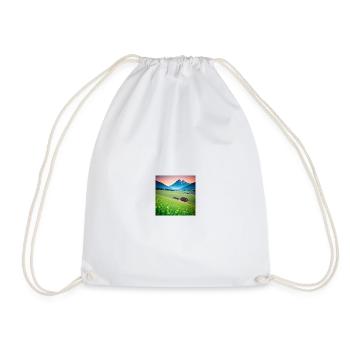 Alpine valley at dusk - Drawstring Bag - white - Front