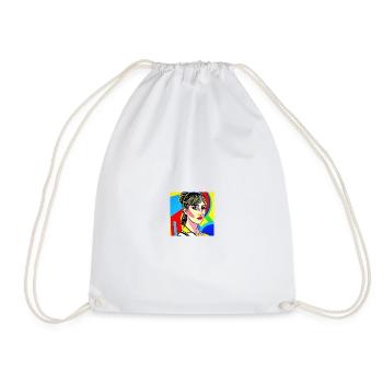 Colorful Pop Portrait - Drawstring Bag - white - Front