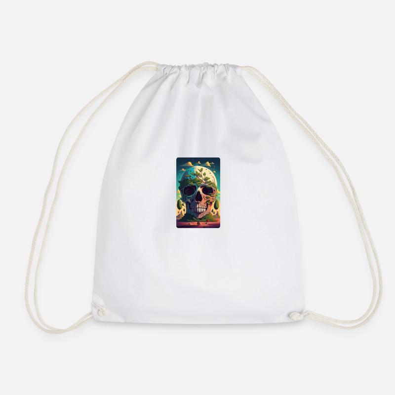 Giant Skull - Drawstring Bag - white