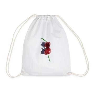 Watercolor Cherry Duo - Drawstring Bag - white - Front