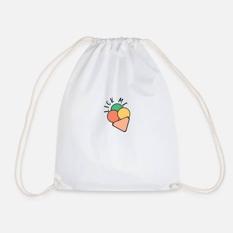 Ice cream- a Cute Logo - Drawstring Bag - white
