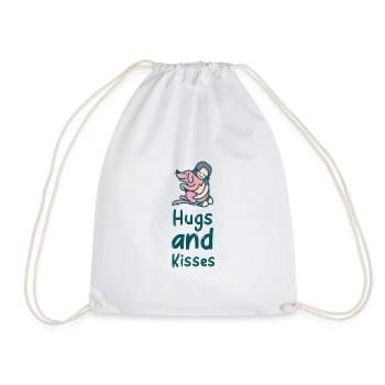 Hugs and kisses family animal lovers - Turnbeutel - Weiß - Vorne