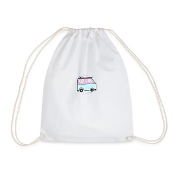 live simply bus - Drawstring Bag - white - Front