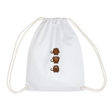 3 monkeys - Drawstring Bag - white - Front