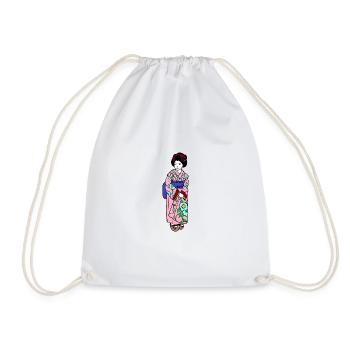 geisha - Drawstring Bag - white - Front