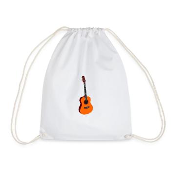 Acoustic Guitar Music Electric Guitar - Drawstring Bag - white - Front