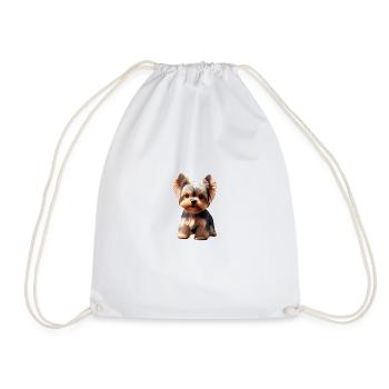 Dog - Yorkshire Terrier - Drawstring Bag - white - Front