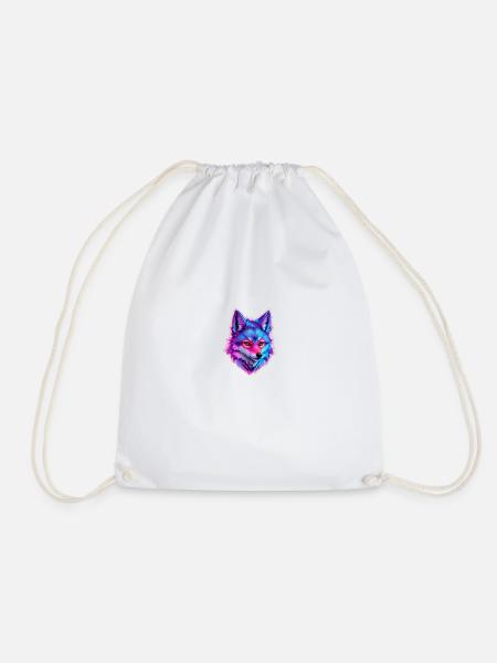 cute wolf head 5 - Turnbeutel - Weiß