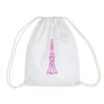 03 Sirshasana ou yoga de la tête | Traits de dessin - Sac de sport léger - blanc - Devant