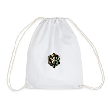 Heraldic Horse Dragon - Drawstring Bag - white - Front
