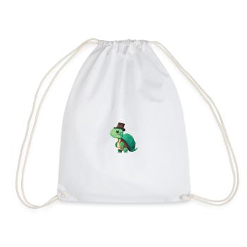 Tortue avec chapeau haut de forme - Sac de sport léger - blanc - Devant