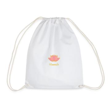 Namaste Lotus Golden Yoga - Drawstring Bag - white - Front