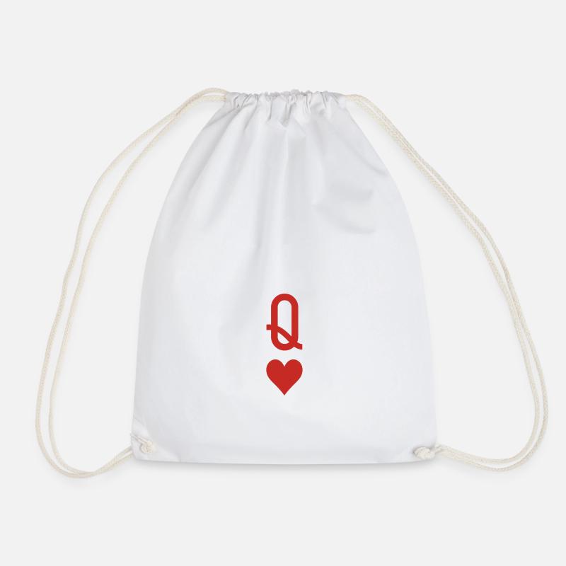 Queen heart - Drawstring Bag - white