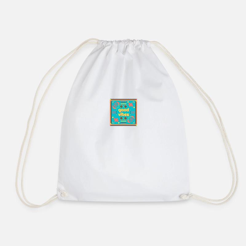 GOOD VIBES - Drawstring Bag - white