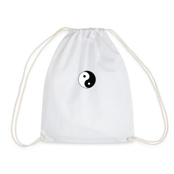 ying yang Black and white up and down - Drawstring Bag - white - Front