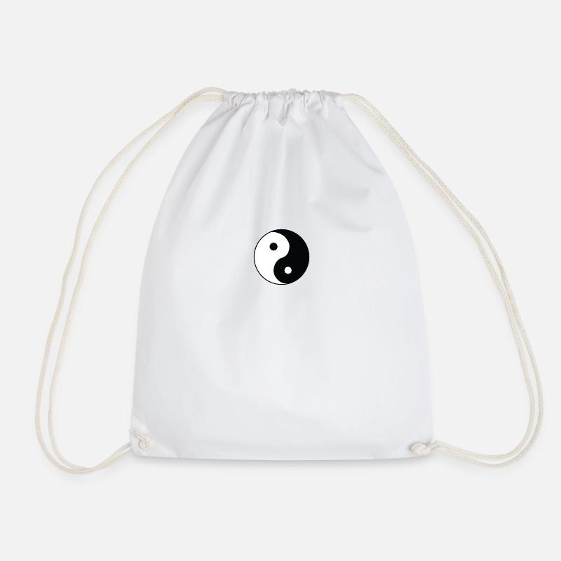 ying yang noir et blanc de haut en bas - Sac de sport léger - blanc