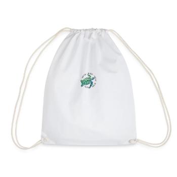 Think Blue Go Green Turtle Save The Ocean - Drawstring Bag - white - Front