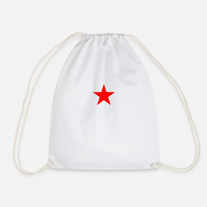 Red Star - Drawstring Bag - white