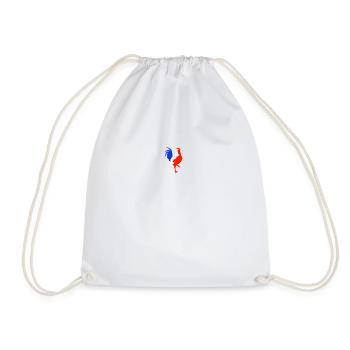 rooster blue white red - Drawstring Bag - white - Front