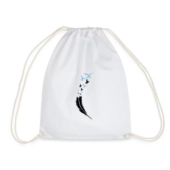 feather voegel fly 2 - Drawstring Bag - white - Front