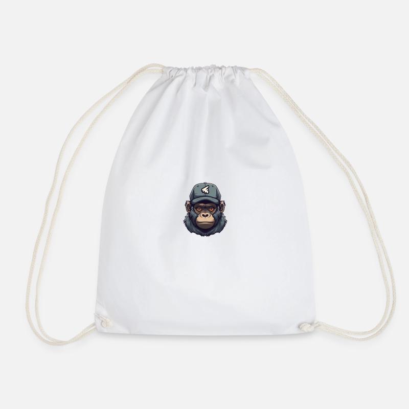Singe avec casquette - Sac de sport léger - blanc