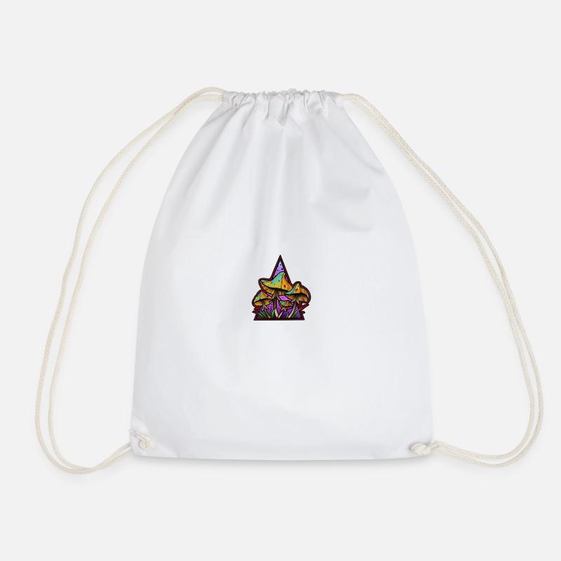 Mushroom - Drawstring Bag - white