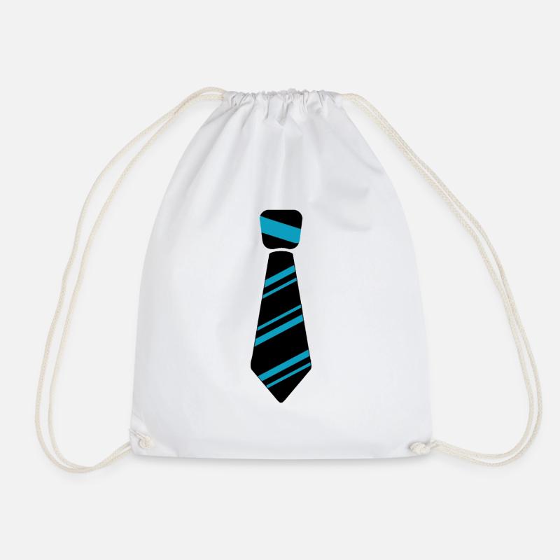 Tie Blue - Drawstring Bag - white