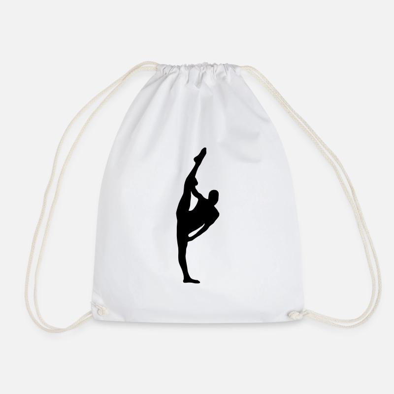 Vector Ballet dancer Silhouette - Drawstring Bag - white