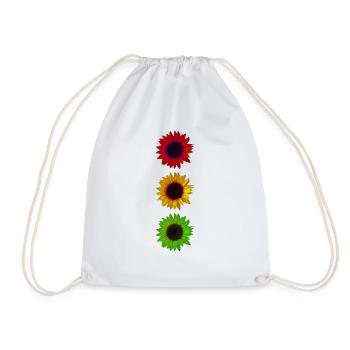 Sunflowers Colorful traffic light - Drawstring Bag - white - Front