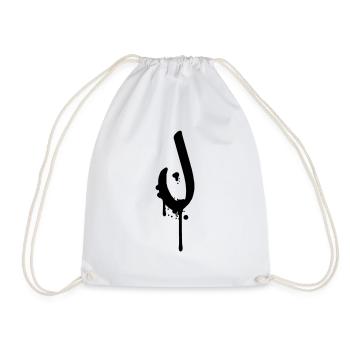J graffiti drops Farbklex spray - Drawstring Bag - white - Front