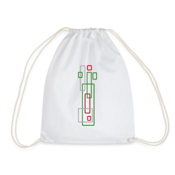 Stripe Pattern Ornament - MODERN - Drawstring Bag - white - Front