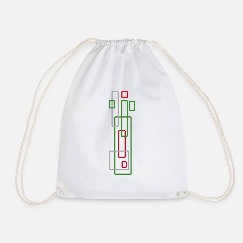 Streifen Muster Ornament - MODERN - Turnbeutel - Weiß