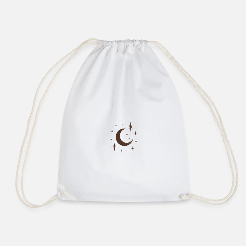 "Celestial Moon" - Drawstring Bag - white