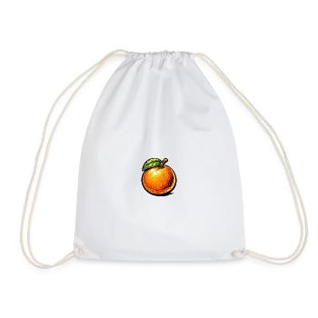 Comic Orange – Fruity Illustration Design 🍊 - Drawstring Bag - white - Front